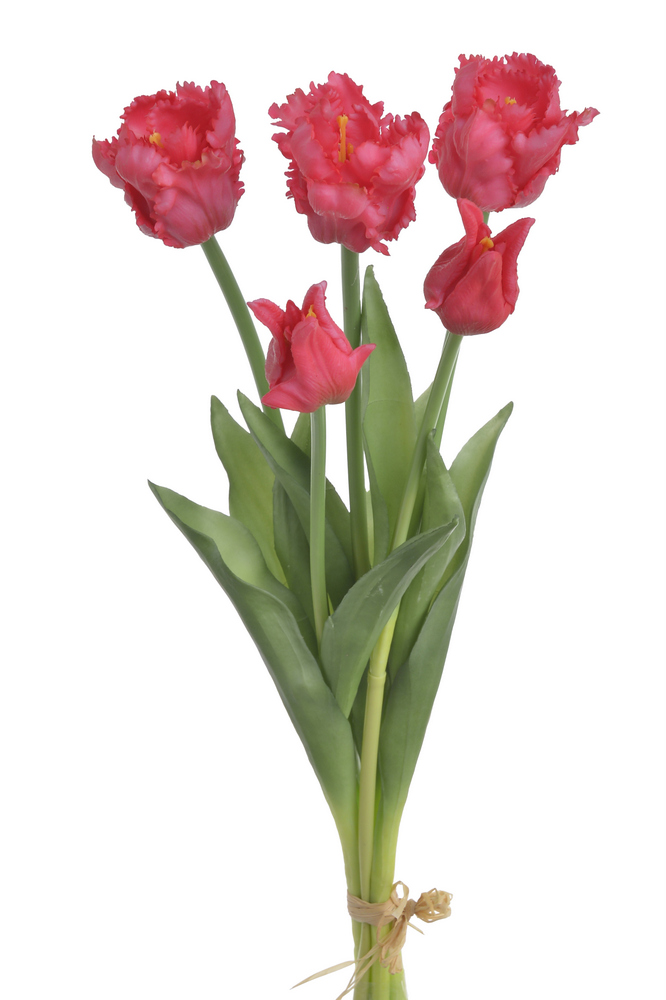 Růžové umělé tulipány latexové 46 cm